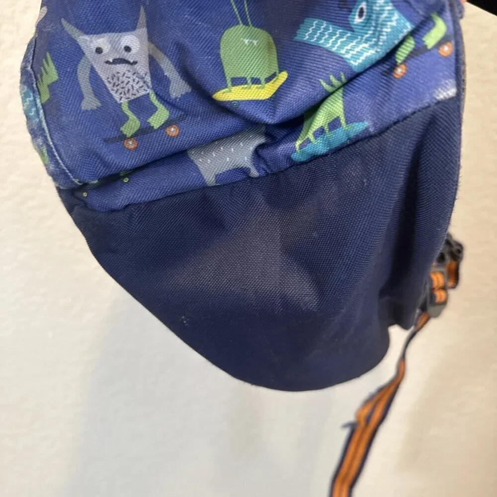 Pottery Barn Kids Mackenzie Backpack Blue Monsters Characters School Bag 17”